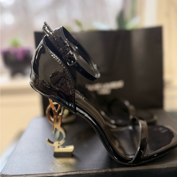 Saint Laurent YSL Patent Leather High Heels Black Elegant - Picture 8 of 16